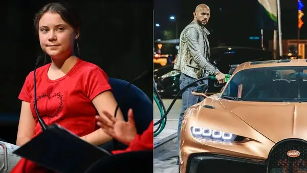 Kickboxer Andrew Tate não conseguiu parar de falar depois de ser fechado por Greta Thunberg por uma pequena energia da cauda