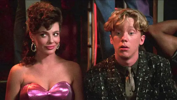 Kelly LeBrock and Anthony Michael Hall in 