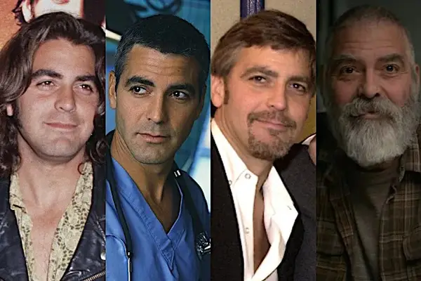 Evoluzione dei capelli George Clooney: da Salmatter ai baffi e al fiume (foto)