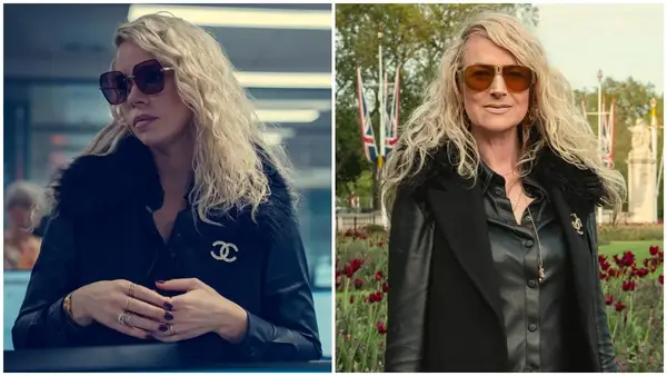 Side-by-side images of Billie Piper in Netflix