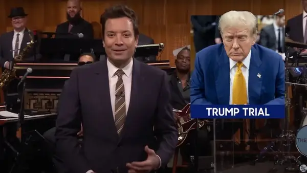 Jimmy Fallon beschleunigt über aktuelle Ereignisse mit Trump, Knicks, Bridgerton und Welchs Mashup