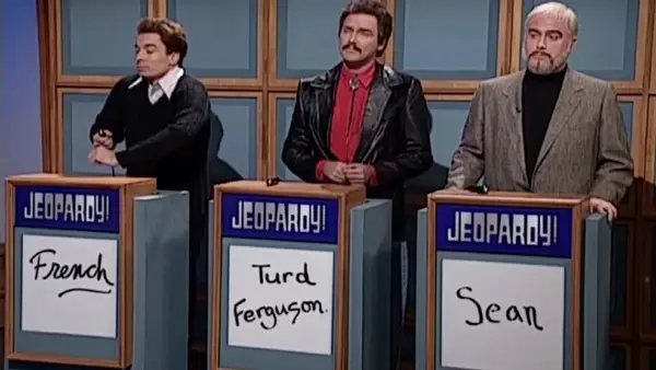 Zu diesem Zeitpunkt wurde Alex Trebek getäuscht, um Norm MacDonald's Turd Ferguson (Video) zu erwähnen