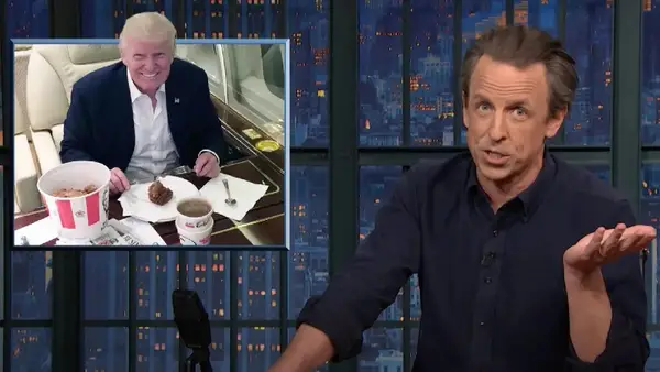 Seth Meyers ride del menu di donazione di Trump: così tante parole straniere, sono sorpreso di non averlo espulso
