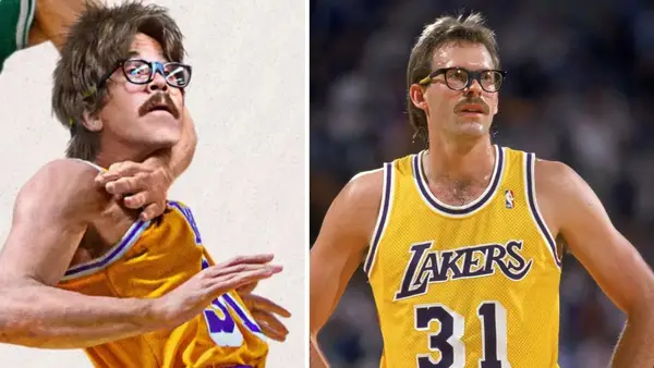 Joel Allen is Kurt Rambis (Photo credit: HBO, Getty Images) 