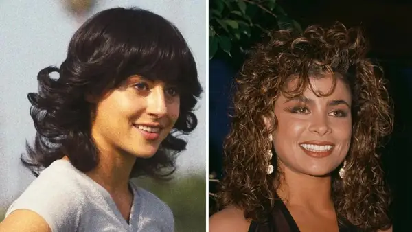 Carina Conti as Paula Abdul (Photo credit: HBO, Getty Images) 