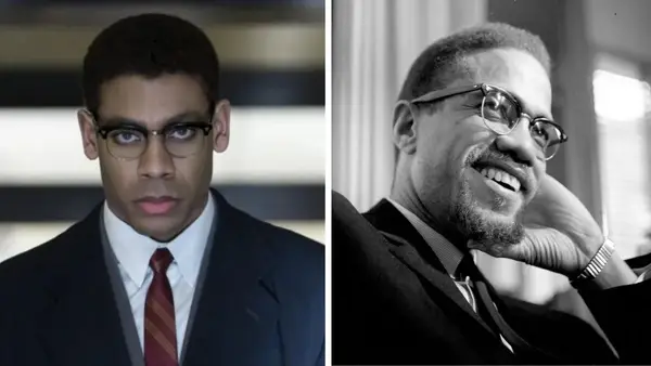 Aaron Pierre as Malcolm X in 