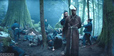 SHOGUN 102 Yabu and his samurai slice up Blackthorne’s guards; Yabu frees him