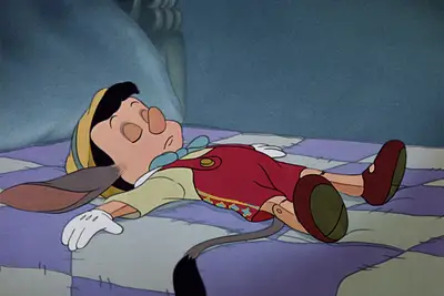 Pinocchio with donkey ears and tail