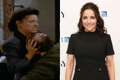 Julia Louis -Drefus afirma ter improvisado seu clássico. Você quer um cartão postal de Natal? Linha em Seinfeld