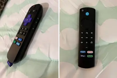 roku and fire tv remotes side by side