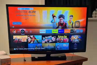 fire tv homescreen on tv