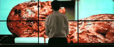 HOUSE OF USHER EP 3 RODERICK IN FRONT OF THE BODY ON THE SCREEN