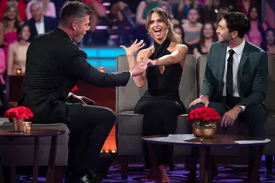 Jesse Palmer, Kelsey Anderson, and Joey Graziadei on 