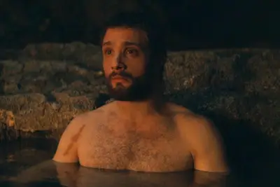 Blackthorne (Cosmo Jarvis) in hot spring scene in 