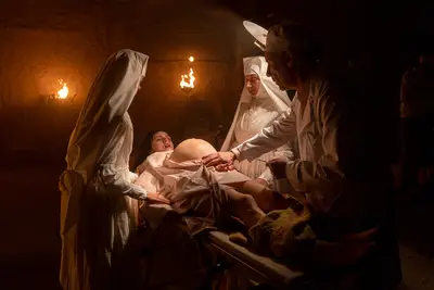 The First Omen birth scene, with Nell Tiger Free 