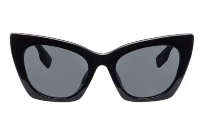 Burberry Black Logo Detail Cat-Eye Frame Sunglasses