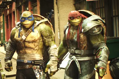 Still from TEENAGE MUTANT NINJA TURTLES: OUT OF THE SHADOWS, l-r: Donatello, Michelangelo, Leonardo, Raphael, 2016