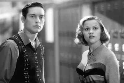 PLEASANTVILLE, from left: Tobey Maguire, Reese Witherspoon, 1998, © New Line/courtesy Everett Collec