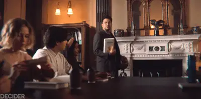 SEX EDUCATION 401 Dan Levy as Professor Molloy asks class if they read his book