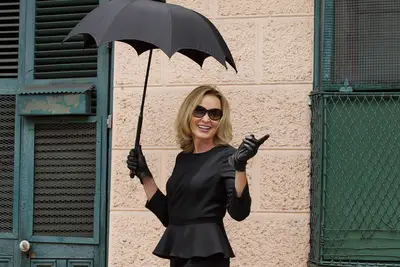 Jessica Lange walks in all black on 