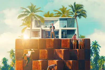 Transfira ou deixe sair: não odeie o jogador da Netflix, no qual um grupo de participantes despreparados sobrevive ao deserto e deve tirar sarro de mim para ganhar