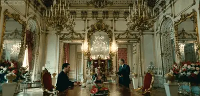 THE REGIME Ep23:27 INCREDIBLE TRACK IN ON THE ENORMOUS BEAUTIFUL ROOM WITH HER AT THE TABLE