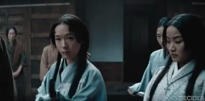 SHOGUN 104 Fuji-sama points Blackthorne’s flintlock pistol at Omi and his samurai