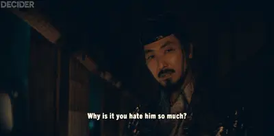 SHOGUN 106 Ochiba speaking to Ishido with scheming, evil intent