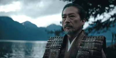 SHOGUN EPISODE 10 Blackthorne looks at Toranaga, who turns toward the open sea and the promise of peace to come
